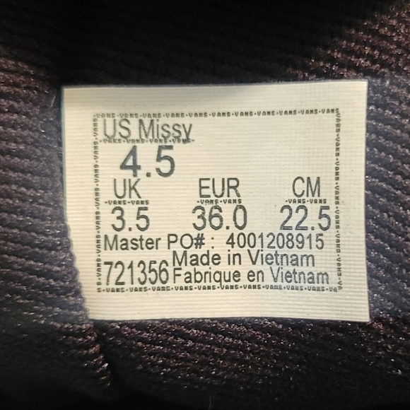 Vans Doheny Sneaker - Cherry Checker Multicolor Size 4.5 Missy Youth - Picture 9 of 9